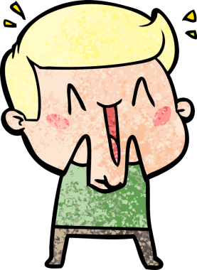 Bir insan tarafından çizilmiş heyecanlı bir çizgi film.