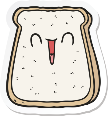 Bir insan tarafından çizilmiş bir ekmek diliminin çıkartması.