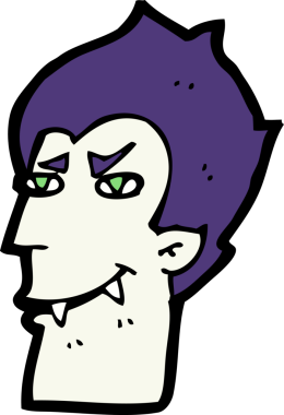 Bir insan tarafından çizilmiş vampir yüzü.