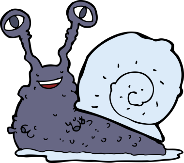 bir insan tarafından çizilmiş karikatür salyangozu