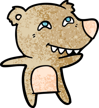 Bir insan tarafından çizilmiş bir çizgi film karakteri.