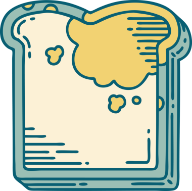 Bir insanın çizdiği küflü ekmeğin ikonik dövme şekli.