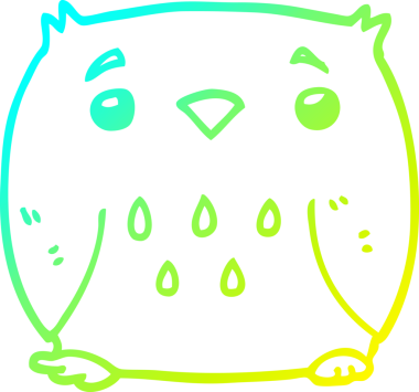 Bir insan tarafından çizilmiş bir baykuşun soğuk çizgi çizimi