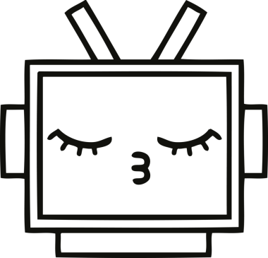 Bir insan tarafından çizilmiş robot kafasının çizgi çizimi