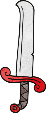 Bir insan tarafından çizilmiş uzun bir kılıç.