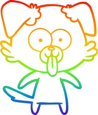 Bir insan tarafından çizilmiş dilli çizgi film köpeğinin çizimi.