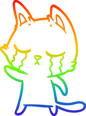 gökkuşağı gradyan çizimi bir insan tarafından çizilen ağlayan çizgi film kedisinin çizimi