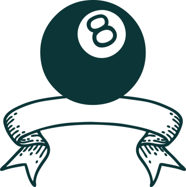 Bir insan tarafından çizilmiş 8 toplu geleneksel dövme.