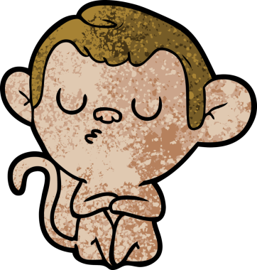 Bir insan tarafından çizilmiş çizgi maymun.