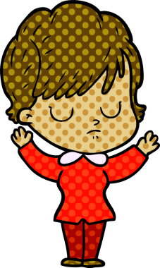 Bir insan tarafından çizilmiş karikatür kadın.