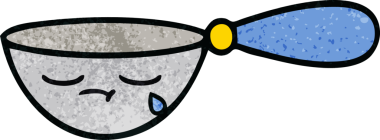 Bir insan tarafından çizilmiş bir kaşık retro grunge desen karikatürü.