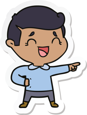 Bir insan tarafından çizilmiş gülen adamın çıkartması.