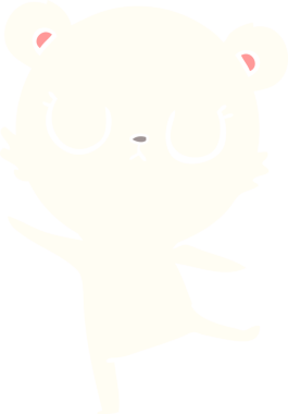 Bir insan tarafından çizilmiş düz renkli karikatür kutup ayısı.