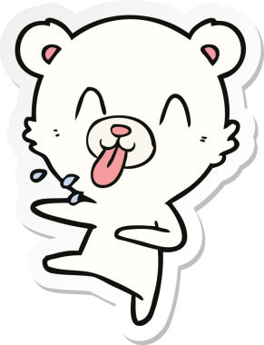 Dans eden kaba bir kutup ayısının insan tarafından çizilmiş dili.