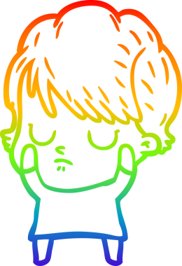 gökkuşağı gradyan çizimi bir insan tarafından çizilmiş bir karikatür kadın