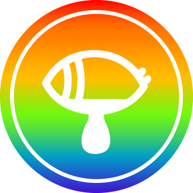 Gökkuşağı gradyan bir insan tarafından çizilmiş mistik göz ağlayan kan dairesel ikonu