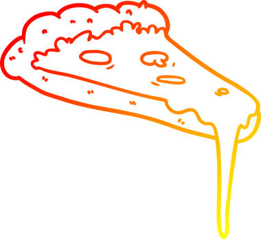 Bir insan tarafından çizilmiş bir pizza diliminin sıcak gradyan çizimi