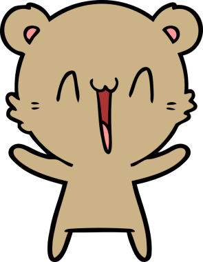 Bir insan tarafından çizilmiş mutlu ayı karikatürü