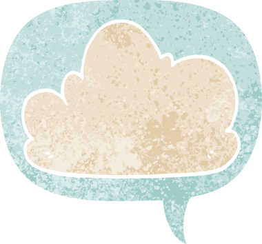 grunge 'da konuşma baloncuğu olan karikatür bulutu bir insan tarafından çizilmiş rahatsız edilmiş retro dokuma tarzı