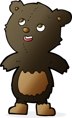 bir insan tarafından çizilmiş kara ayı çizgi filmi