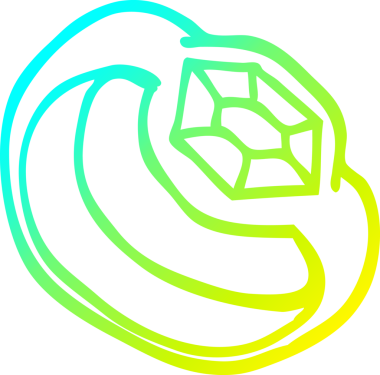 Bir insan tarafından çizilmiş elmas bir yüzüğün soğuk gradyan çizgisi.