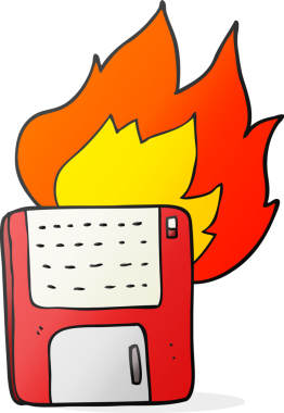 Bir insan tarafından çizilmiş eski bilgisayar diski çizimi