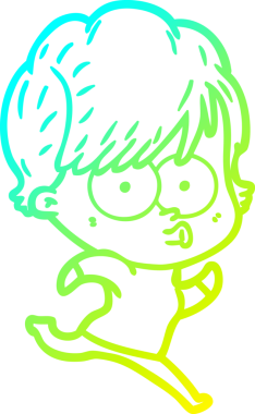 Bir insan tarafından çizilmiş bir karikatür kadın çizimi.