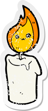 Bir insan tarafından çizilmiş bir mum karakterinin sıkıntılı çıkartması.