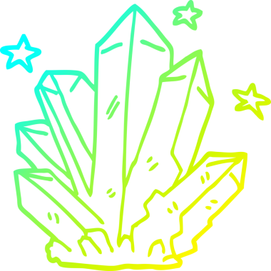 Bir insanın çizdiği sihirli kristalin soğuk gradyan çizgisi