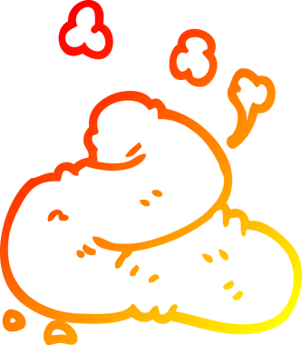 Bir insan tarafından çizilmiş bir çizgi film kakasının sıcak çizgi çizimi