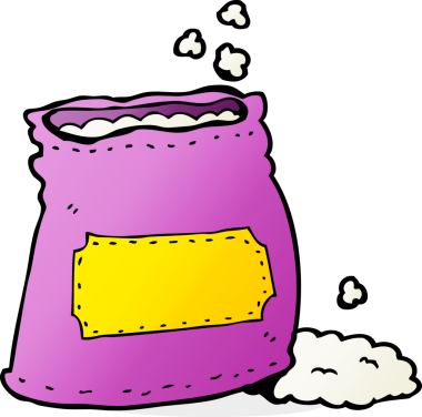 Bir insan tarafından çizilmiş un paketi.