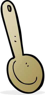 Bir insan tarafından çizilmiş bir kaşık.