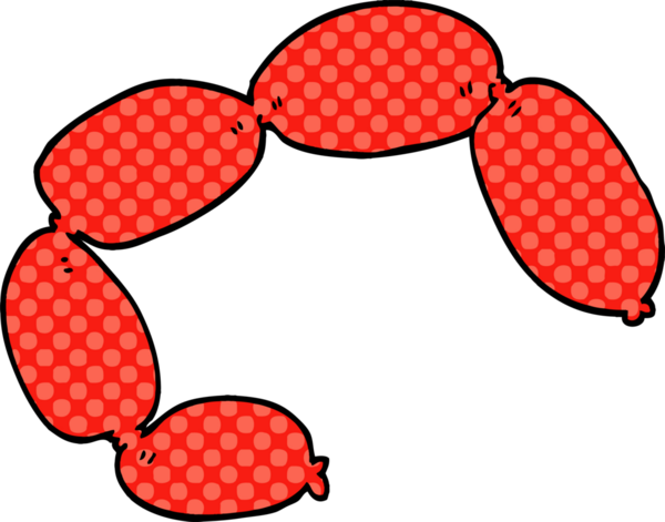 Bir insan tarafından çizilmiş karalama sosisleri.