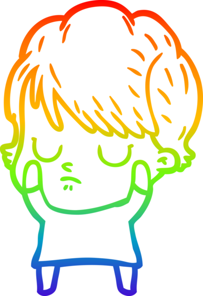 gökkuşağı gradyan çizimi bir insan tarafından çizilmiş bir karikatür kadın