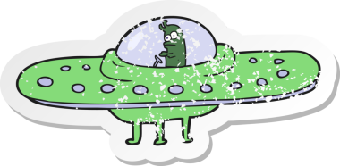 Bir insan tarafından çizilmiş bir UFO 'nun gerilimli yapıştırması.