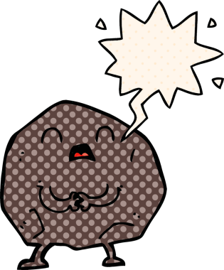 Bir insan tarafından çizilmiş, çizgi roman tarzında konuşma baloncuğu olan bir karikatür.