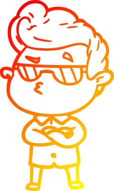 Bir insan tarafından çizilen karikatür karikatürünün sıcak çizgi çizimi.