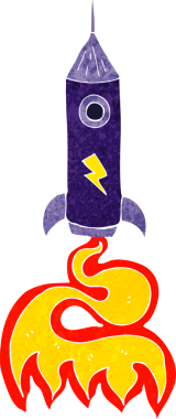 bir insan tarafından çizilmiş uzay roketi