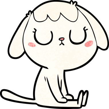 Bir insan tarafından çizilmiş şirin bir çizgi film köpeği.