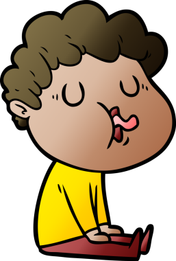 Bir insan tarafından çizilmiş çizgi film şarkıcısı.