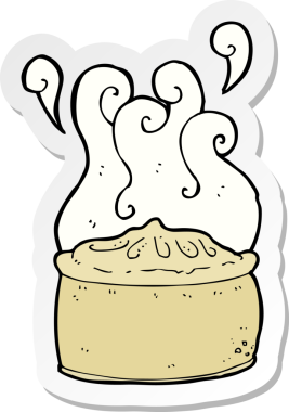 Bir insan tarafından çizilmiş bir karikatür pastasının etiketi.