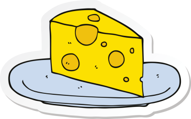 Bir insan tarafından çizilmiş karikatür peynirinin çıkartması.