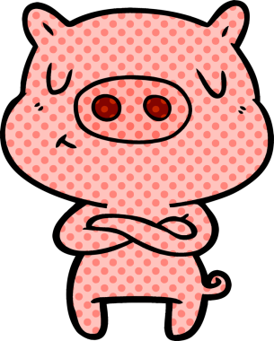 Bir insan tarafından çizilmiş çizgi film içerikli domuz.