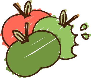 Bir insan tarafından çizilmiş elma tebeşiri