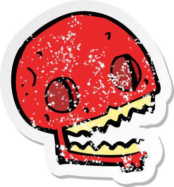 Bir insan tarafından çizilmiş ürkütücü bir karikatürün gerilimli yapıştırması.