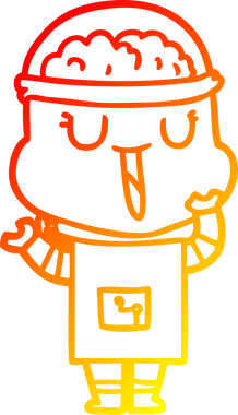 Bir insan tarafından çizilmiş mutlu bir çizgi robot çizimi