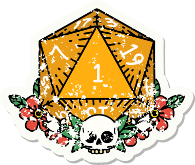 Doğal bir zarın grunge sticker 'ı bir insan tarafından çizilmiş çiçek elementleriyle yuvarlanıyor.