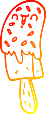 Bir insan tarafından çizilmiş bir buz lolipopunun sıcak çizgi çizimi