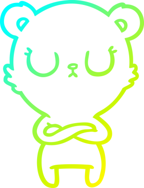 Bir insan tarafından çizilmiş barışçıl bir kutup ayısının soğuk çizgi çizimi.