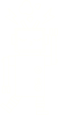 Bir insan tarafından çizilen robot tebeşiri.